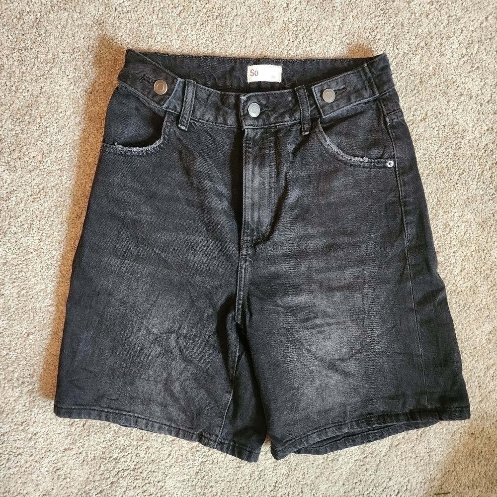 SO High Waisted Black Denim Jean Shorts